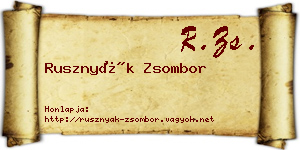 Rusznyák Zsombor névjegykártya